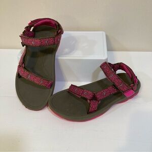 Teva Kids Hurricane XLT 2 Girls Sandals Sz 3 Flower Loom Dark Olive Fuchsia